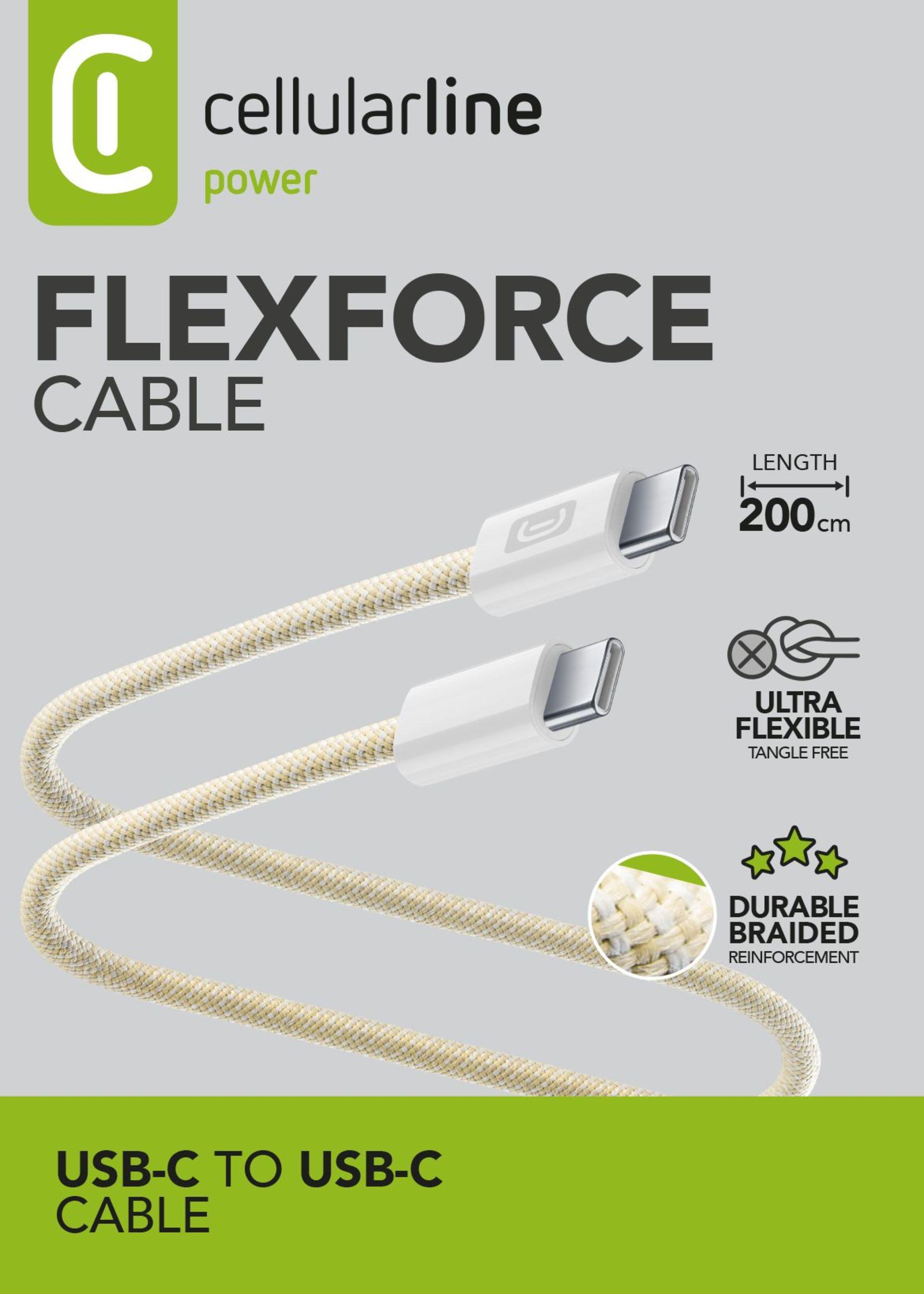 Flexforce Data Cable 2 m USB Typ-C/ Typ-C gelb