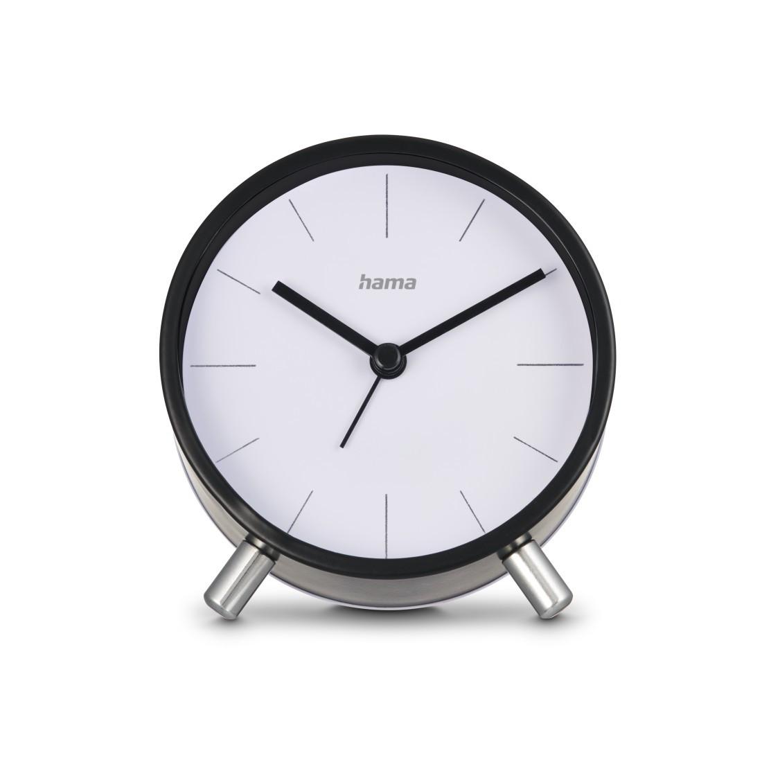 Funkwecker "Flores", analog, ohne Ticken, Schwarz (00222226)