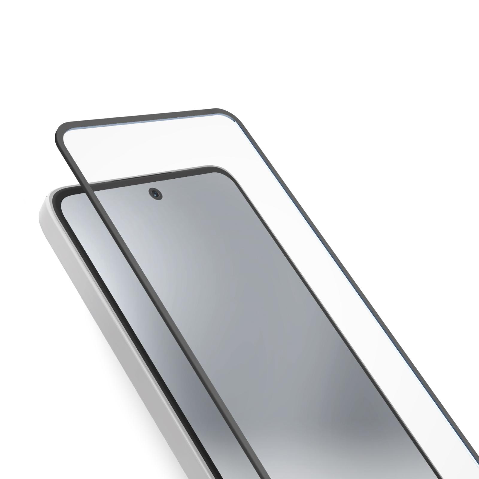 Glas Displayschutz Full Cover für Motorola Moto G75, Schwarz Schutzglas