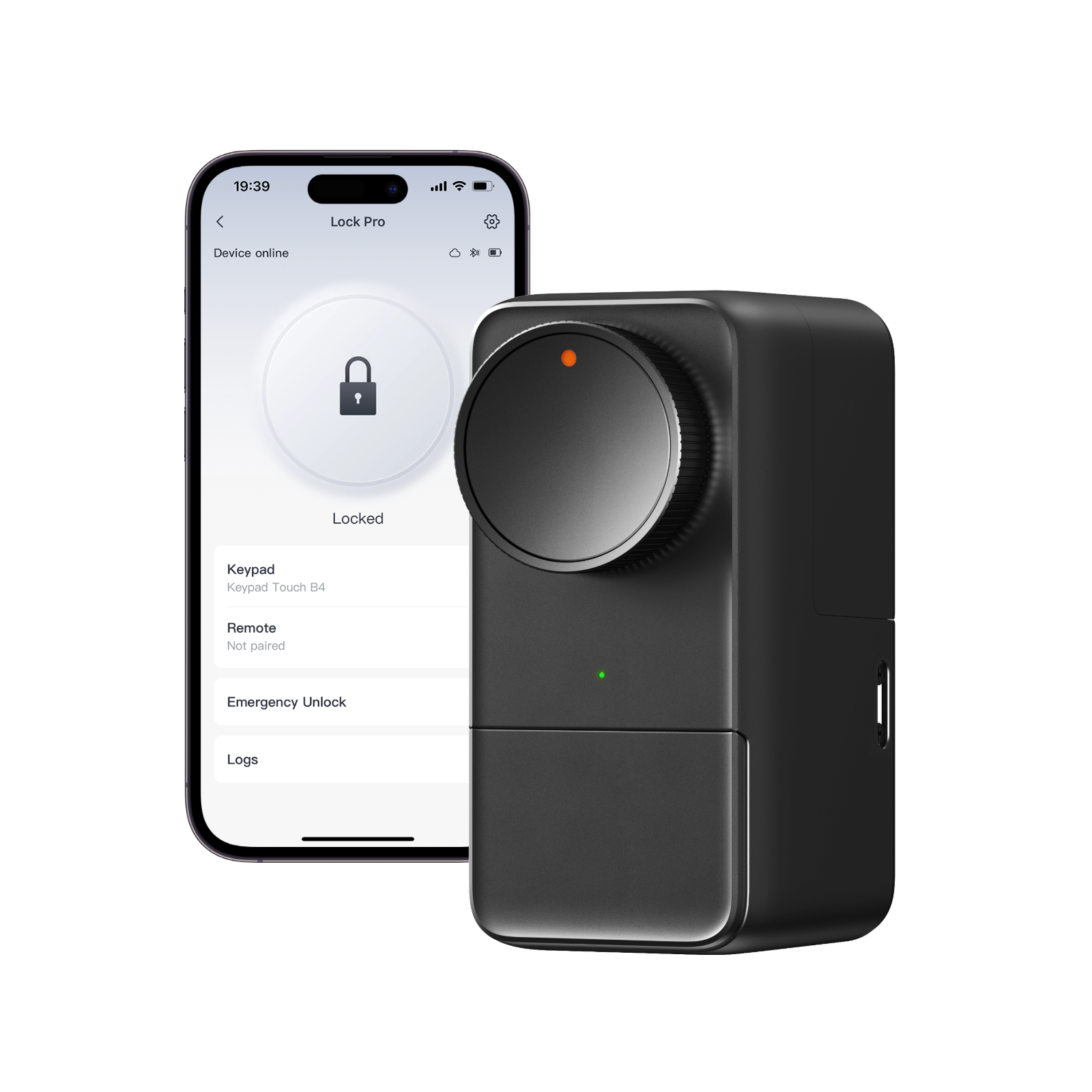 Smart Lock Pro, Smartes elektronisches Türschloss, mit Appsteuerung, Schwarz