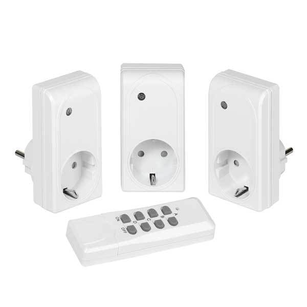 Funksteckerset 3fach mit Auto Learn Funktion, 1.000W (34434)