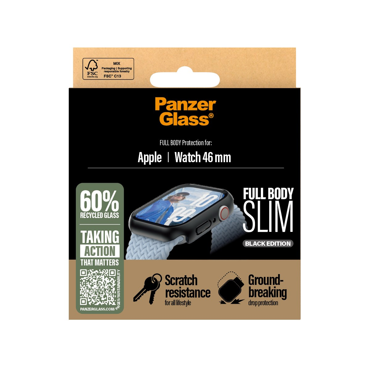 Screen Protector Snappie Full Body Slim Black Apple Watch 10 46mm
