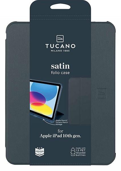 Satin Hülle für Apple iPad 10,9 Zoll 10.Gen (2022), Schwarz/Blau