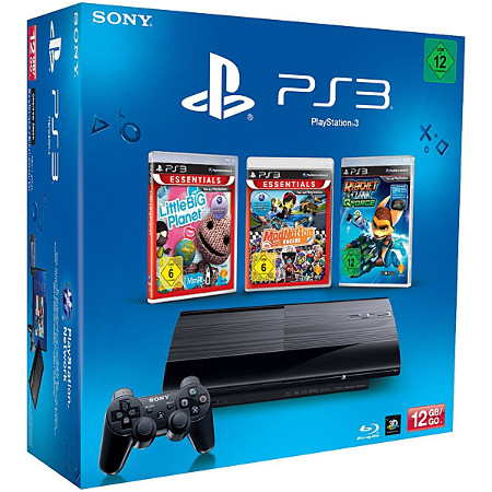 Spielkonsole PS3 12 GB BLACK+LITTLE BIG PLANET ESS.