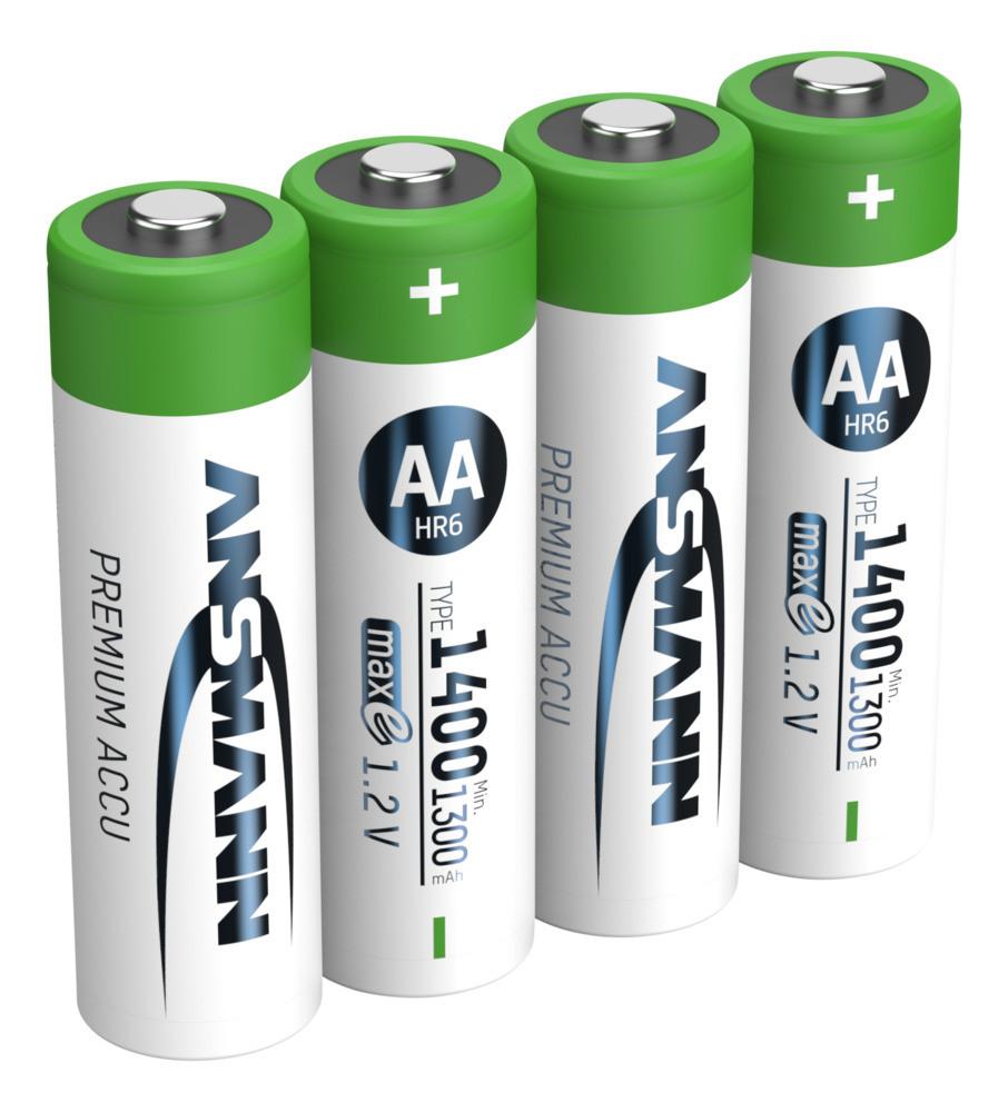 NiMH Akku Mignon AA Typ 1400 (min. 1300 mAh) maxE 4er Papierblister