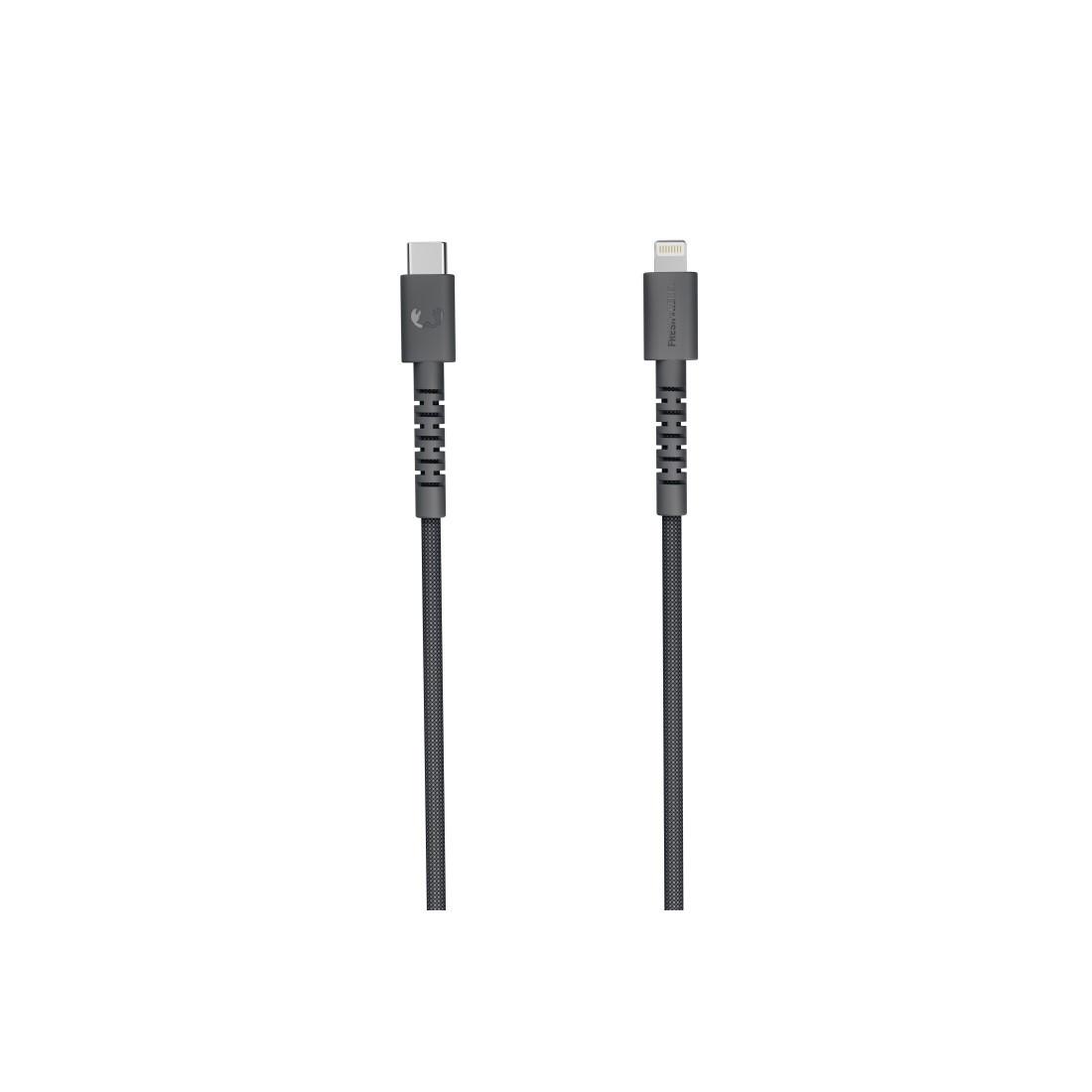 USB-C zu Lightning silicone geflochtenes Kabel "FlexWave" 2m, Storm Grey (00231912)