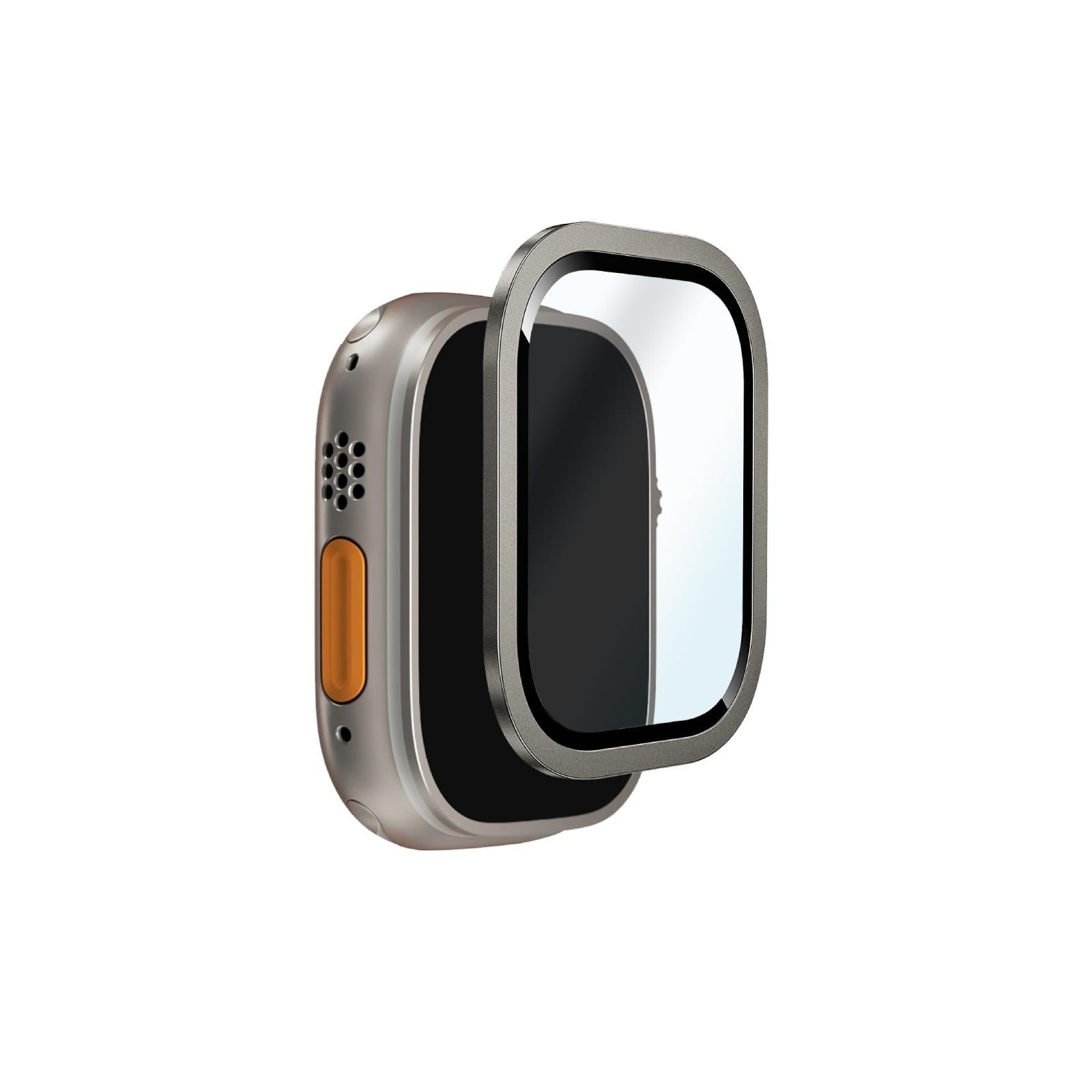 Tempered glass with titanium frame for Apple Watch Ultra and Ultra 2, Transparent