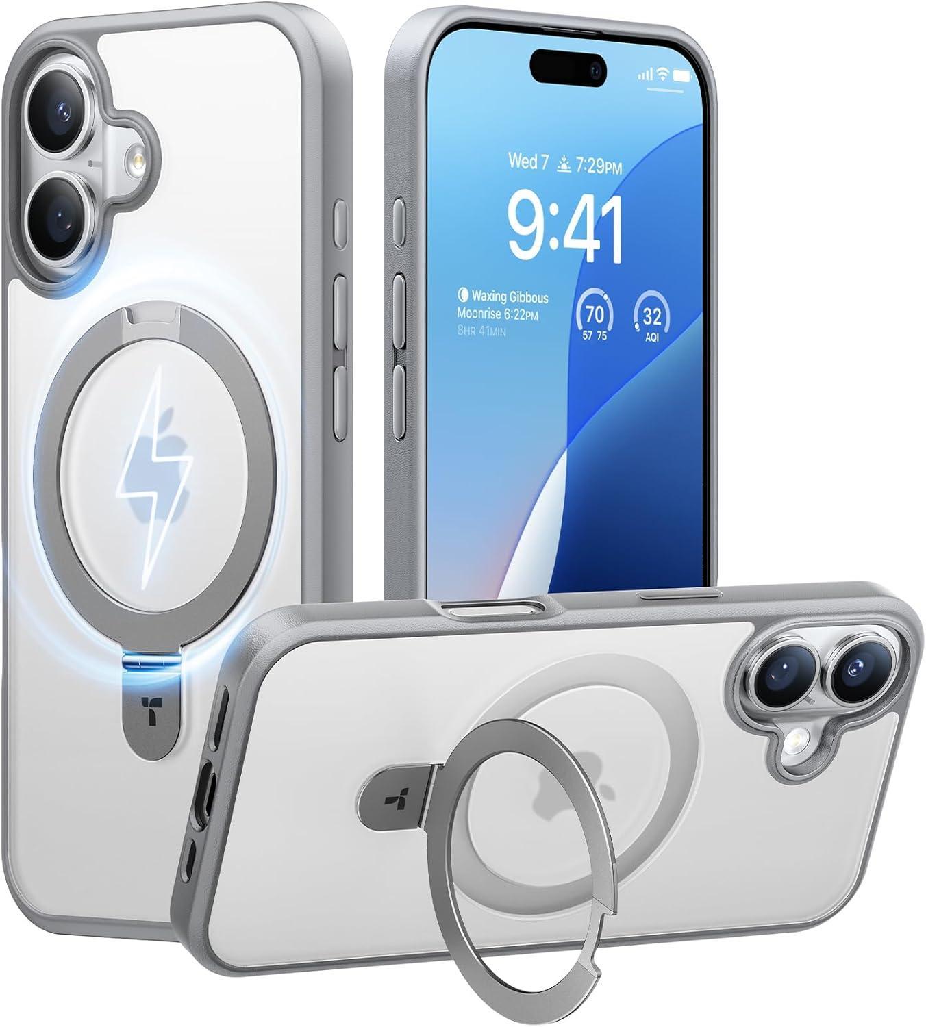 Ostand Series für iPhone 16 Plus Titanium Grey Handyhülle