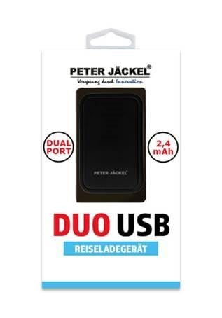 USB Travel Charger Dual Port 2.4 A Black