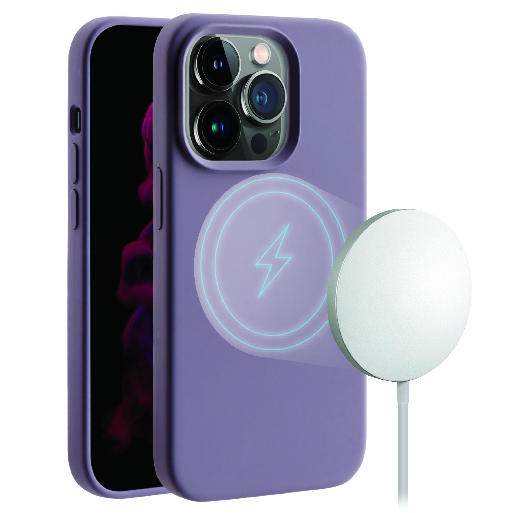 Mag Hype Cover für iPhone 14 Pro Magnetic Wireless Charging Support violett (63467) Handyhülle