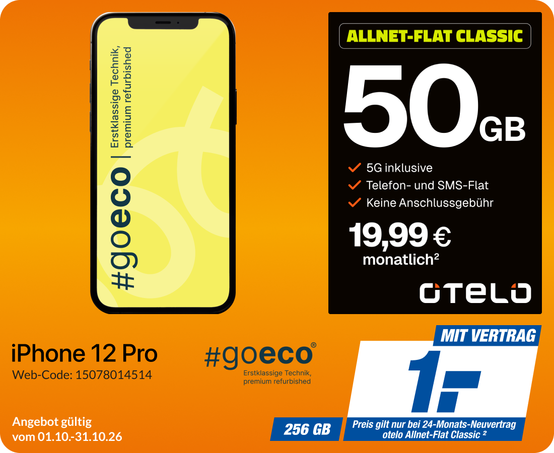 iPhone 12 Pro mit Allnet Flat Classic für 1€!