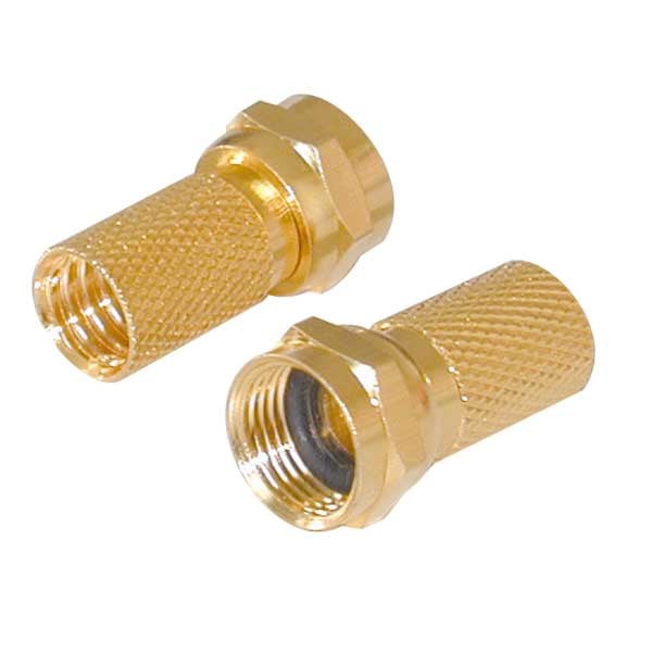 Vergoldeter F Stecker mit Dichtung, 7,0 mm (44004)