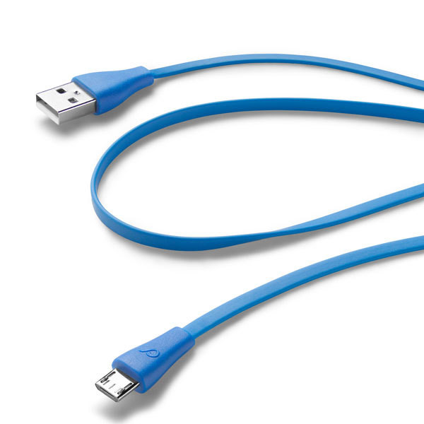 Flachband Datenkabel 35310 für Micro-USB 2.0, blau