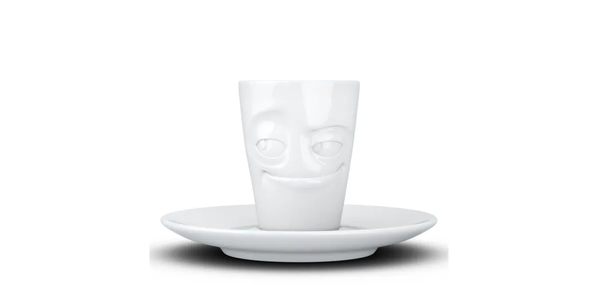 Espresso Mug mit Henkel 80ml - Verschmitzt weiß Tasse