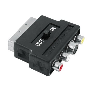 Video-Adapter, S-VHS-Kupplung/3 Cinch-Kupplungen - Scart-Stecker, 4-polig (00122238)
