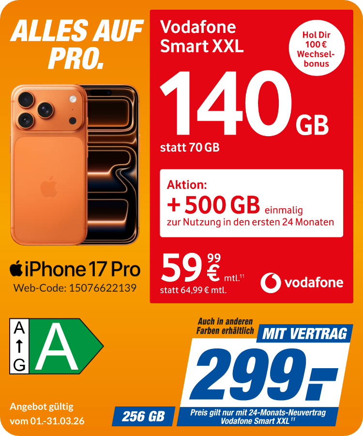 iPhone 17 Pro mit Smart XXL für 299€!