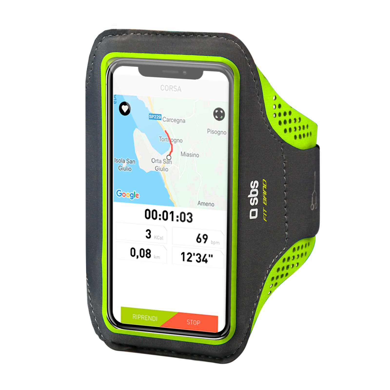 Armbandtasche für Smartphones bis zu 6,5 Zoll, Schwarz/Grün