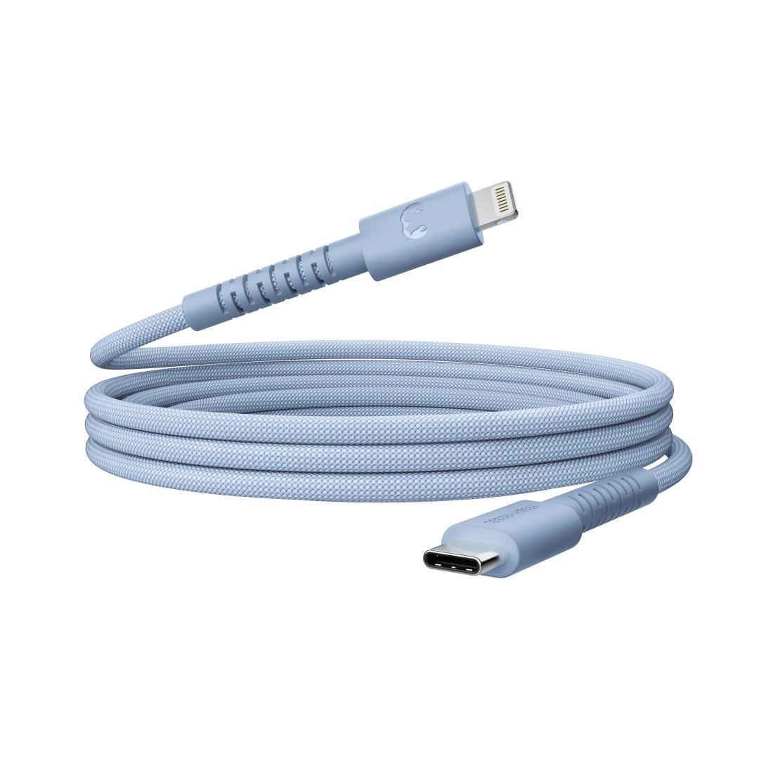 USB-C zu Lightning silicone geflochtenes Kabel "FlexWave" 2m, Vivid Blue (00231908)