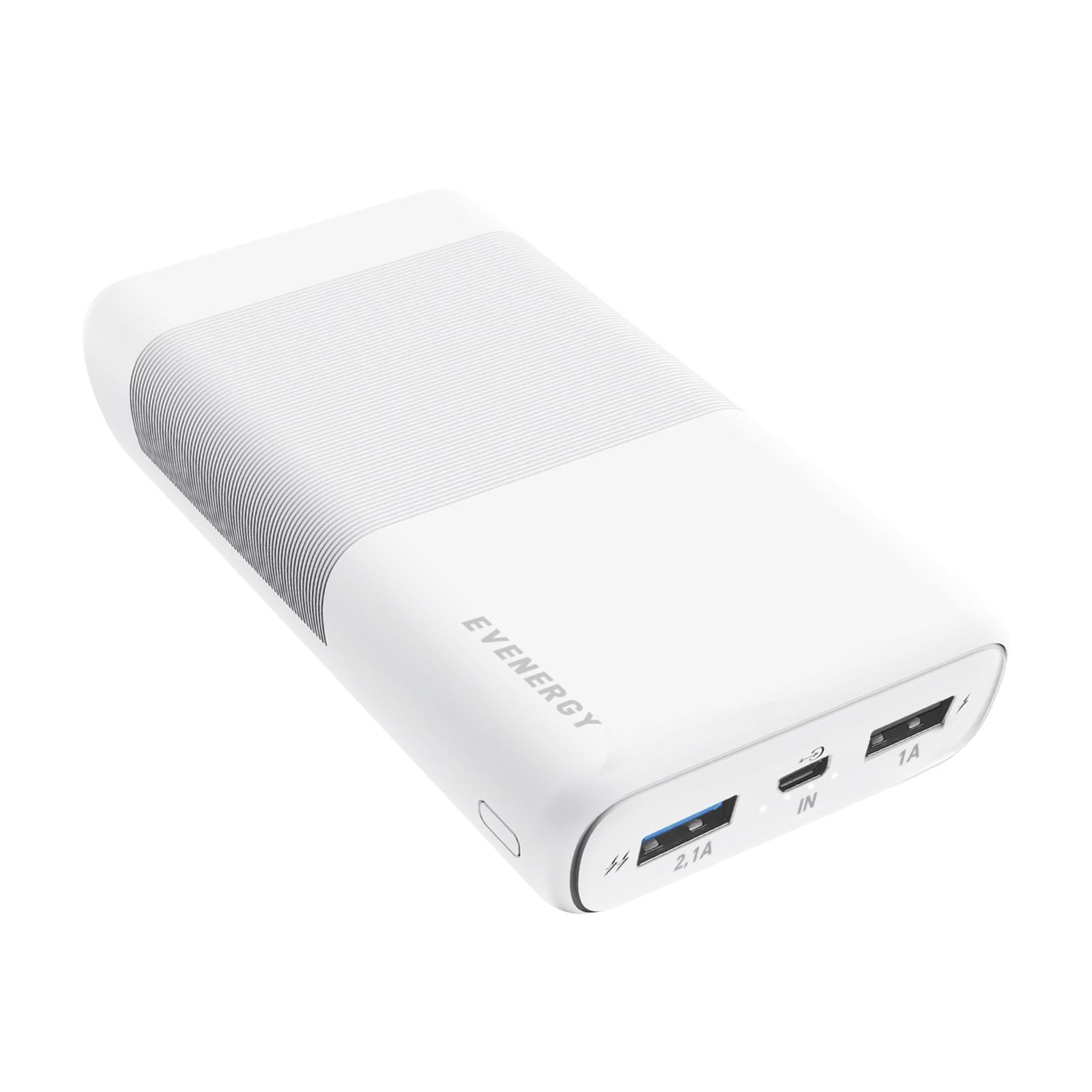 Fast Charge Power Bank 20.000 mAh mit 2 USB-Ports, Weiß