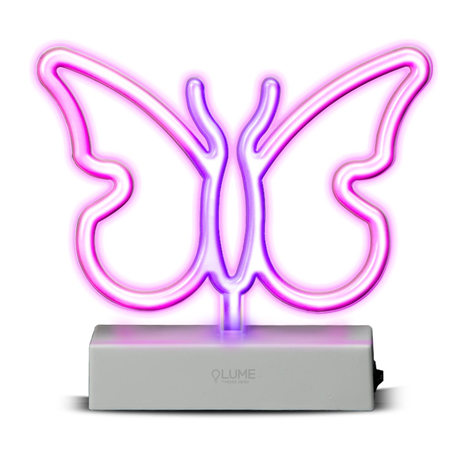 LED-Leuchtschild "Pink Butterfly Vibes" mit Neon-Effekt für den Innenbereich