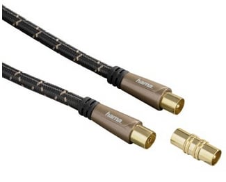 Antennen-Kabel, Koax-Stecker - Koax-Kupplung, Metall, verg., 10,0 m, 120 dB (00122428)