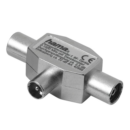 Antennen-Verteiler, Koax-Stecker - 2 Koax-Kupplungen, Metall