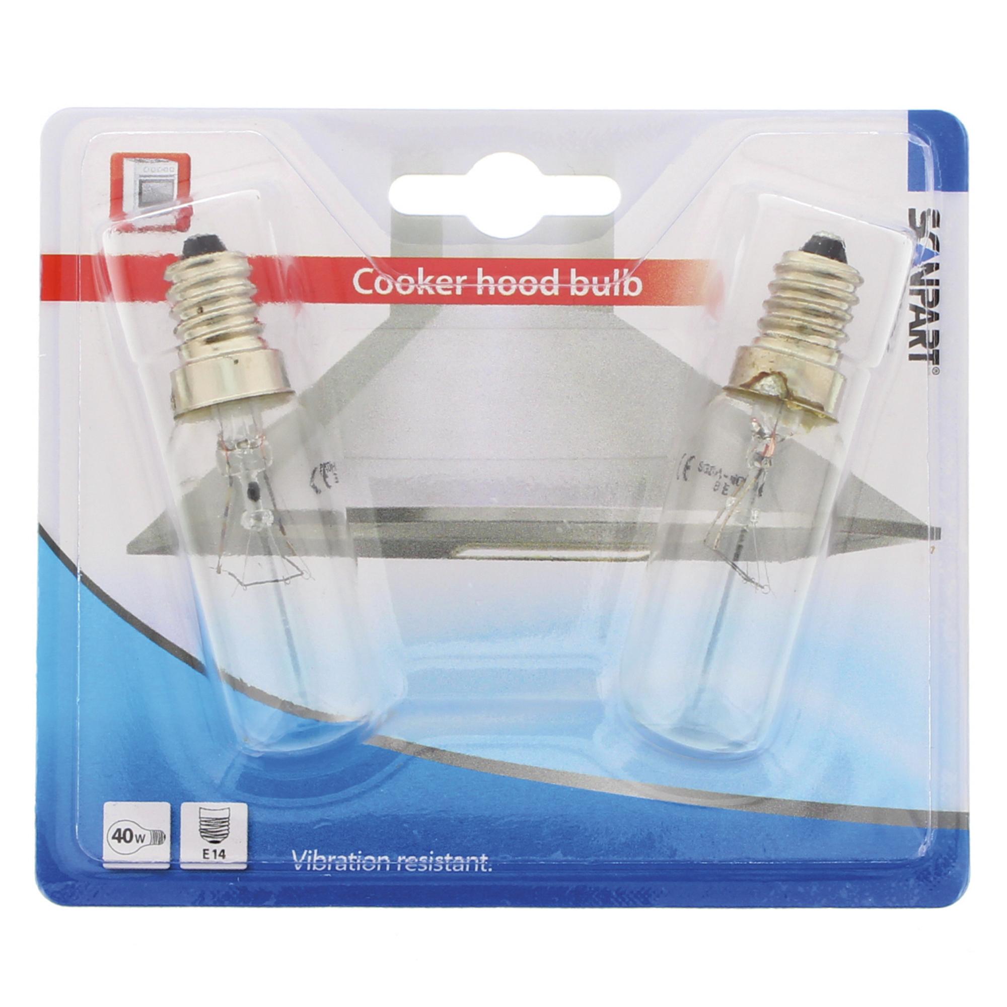 Dunsthaubenlampe 40 W T 25, 2 Stück 1140000041