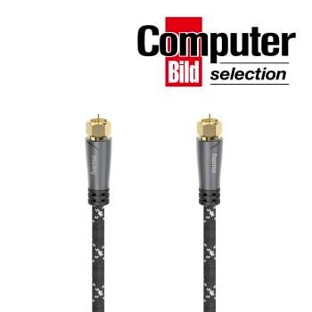 SAT-Anschlusskabel, F-Stecker - F-Stecker, Metall, vergoldet, 1,5 m, 120 dB (00205077)