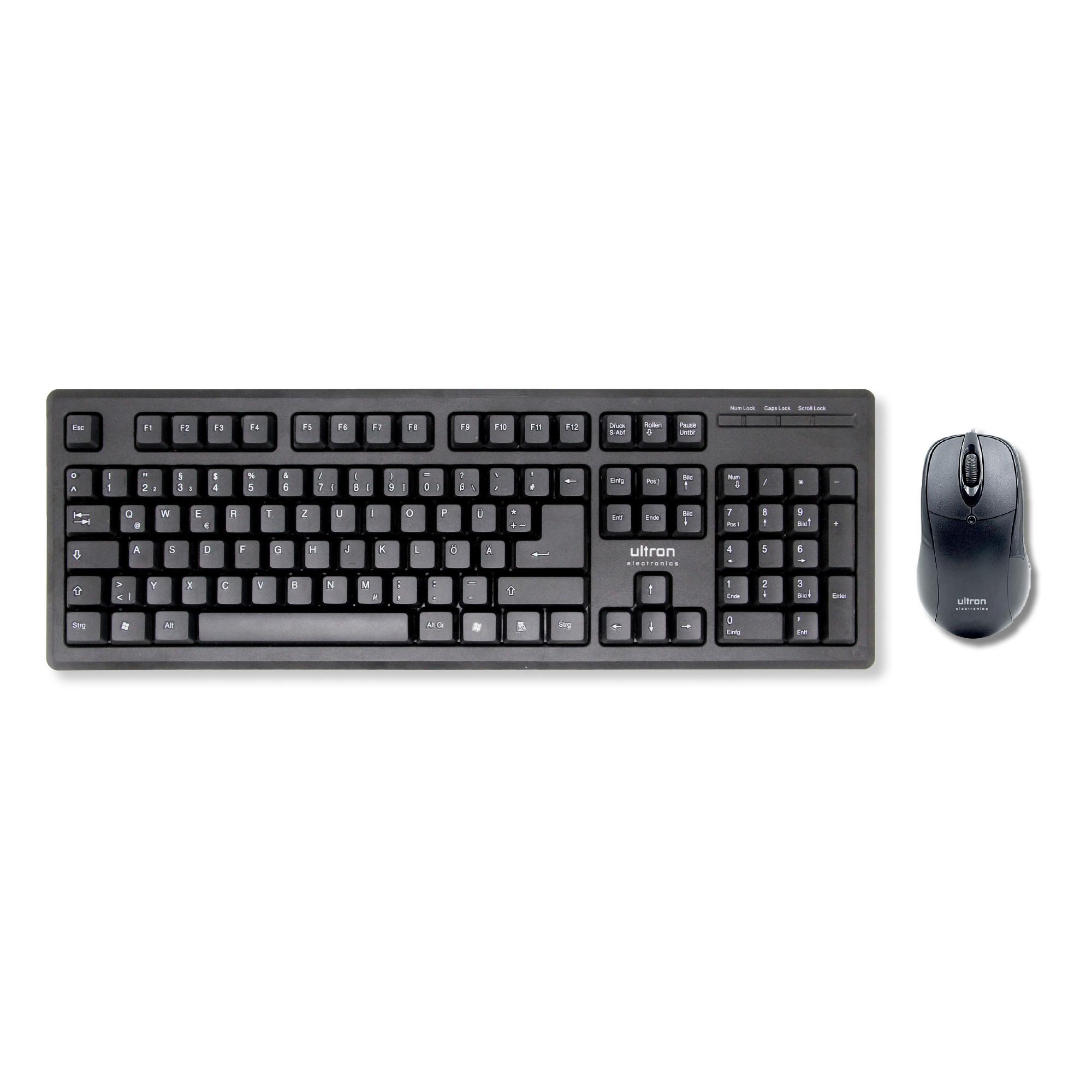 Kabelgebundenes Tastatur-Maus-Set, schwarz UMC-200