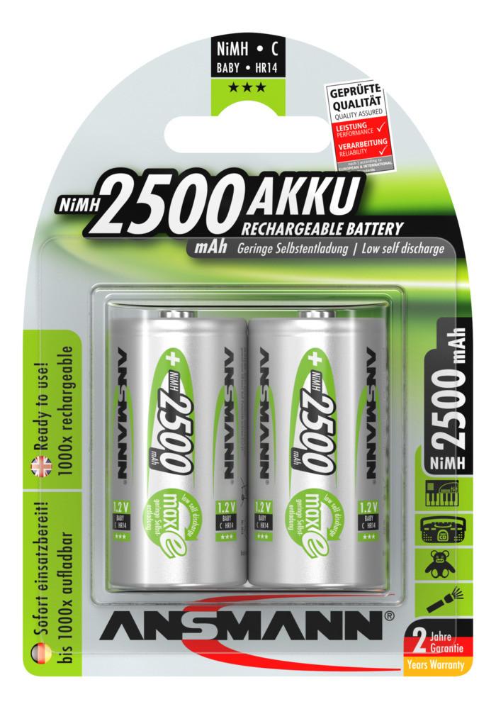 NiMH Akku Baby C 2500 mAh maxE 2er Blister Akku