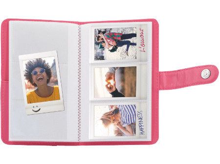Instax mini 9 striped Fotoalbum , Flamingo Pink