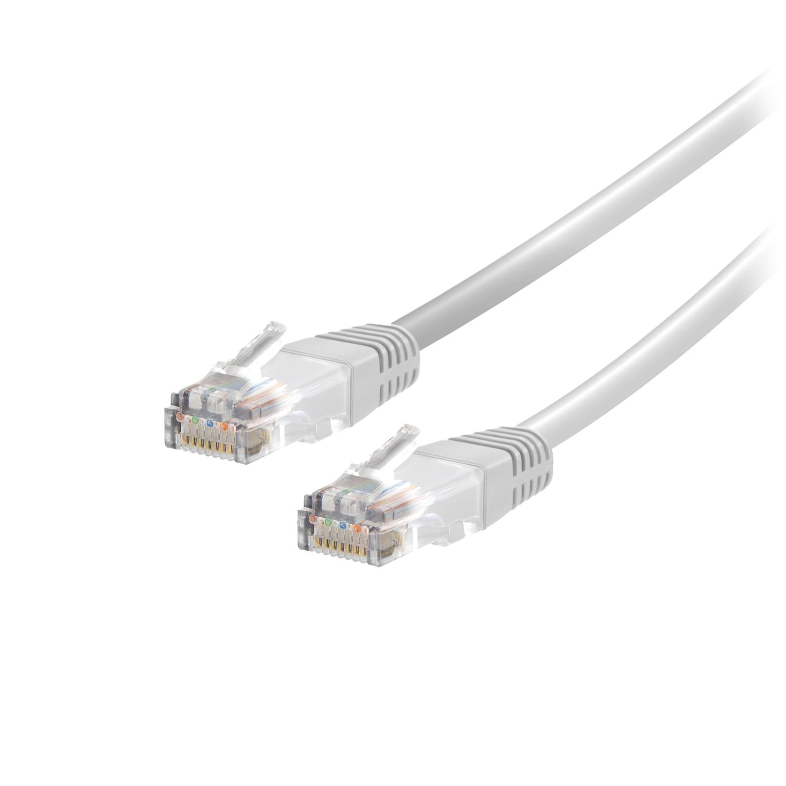 Cat 5e Netzwerkkabel, 0,5m, weiß, RJ45-Stecker