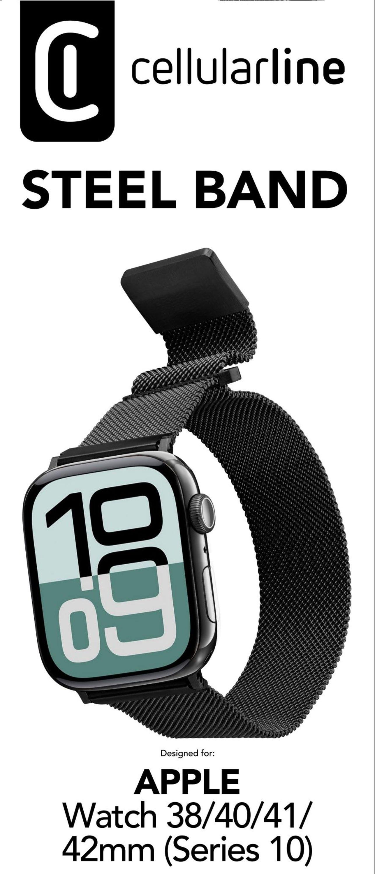 Steel Band für Apple Watch 38/ 40/ 41/ 42mm (Serie 10) Milanaise Black (61116)