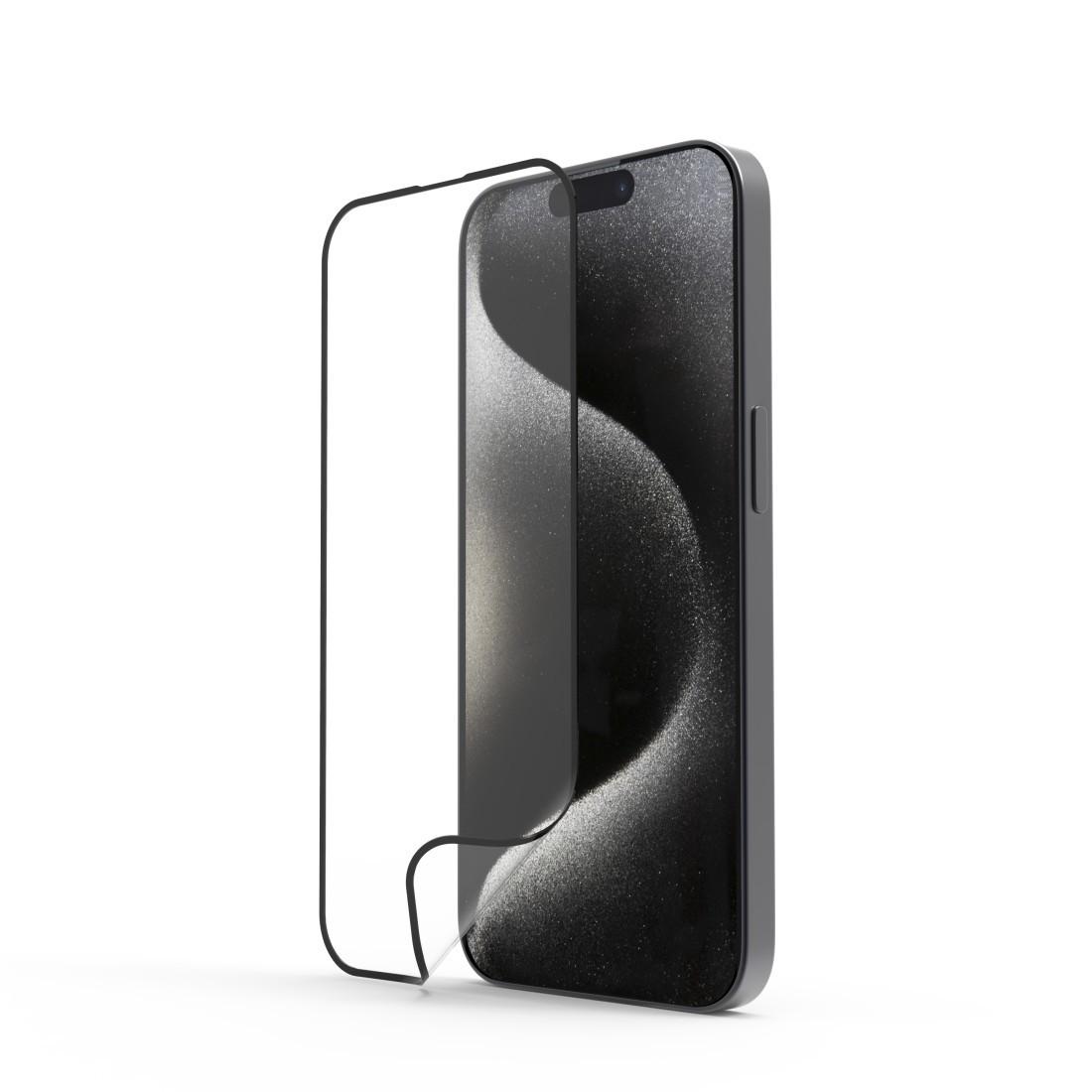 Handy-Schutzglas "Super Hybrid" für Apple iPhone 15 Pro, Montagehilfe (00222736)