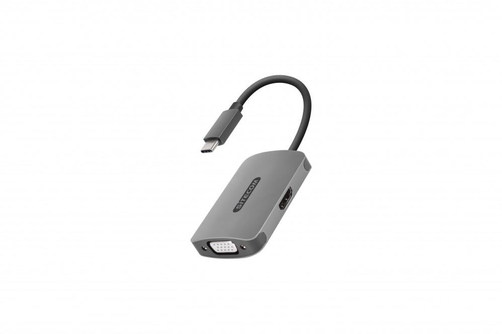 Adapter "CN-373", USB-C 3.1-Stecker auf HDMI™- und VGA-Buchse, Schwarz (00190971)