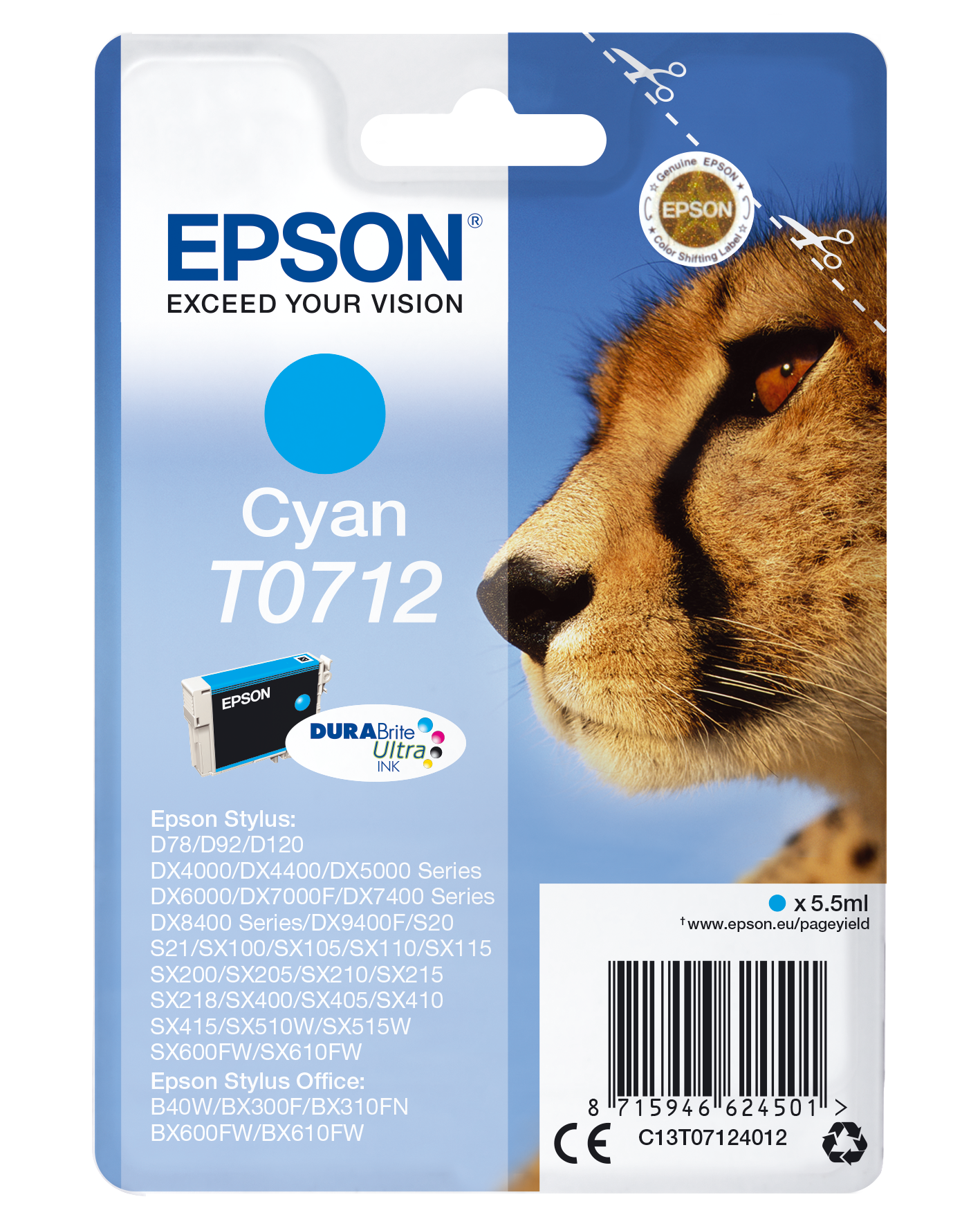C13T07124012 Gepard cyan Druckerpatrone