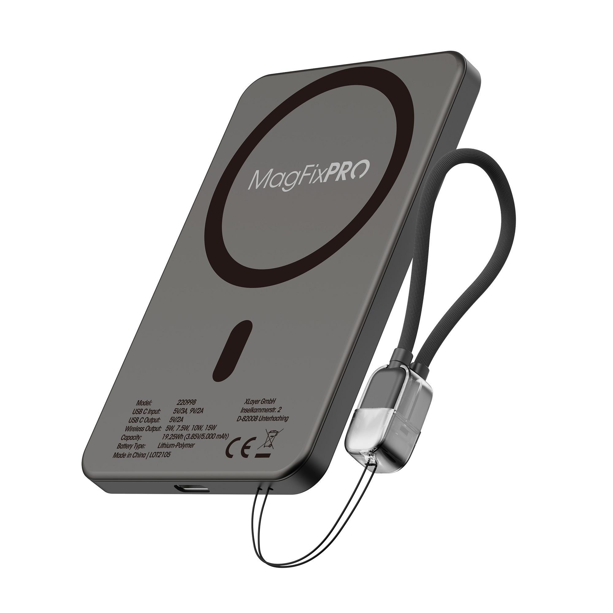 MagFix Pro Powerbank Ultra Slim 10.000 mAh schwarz