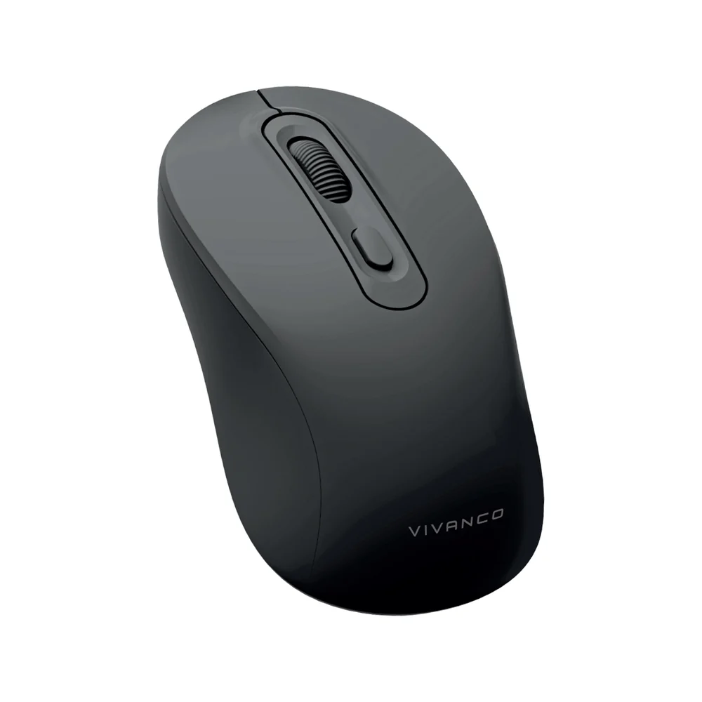 Kabellose Maus mit ergonomischem Design und leisem Klick, Schwarz