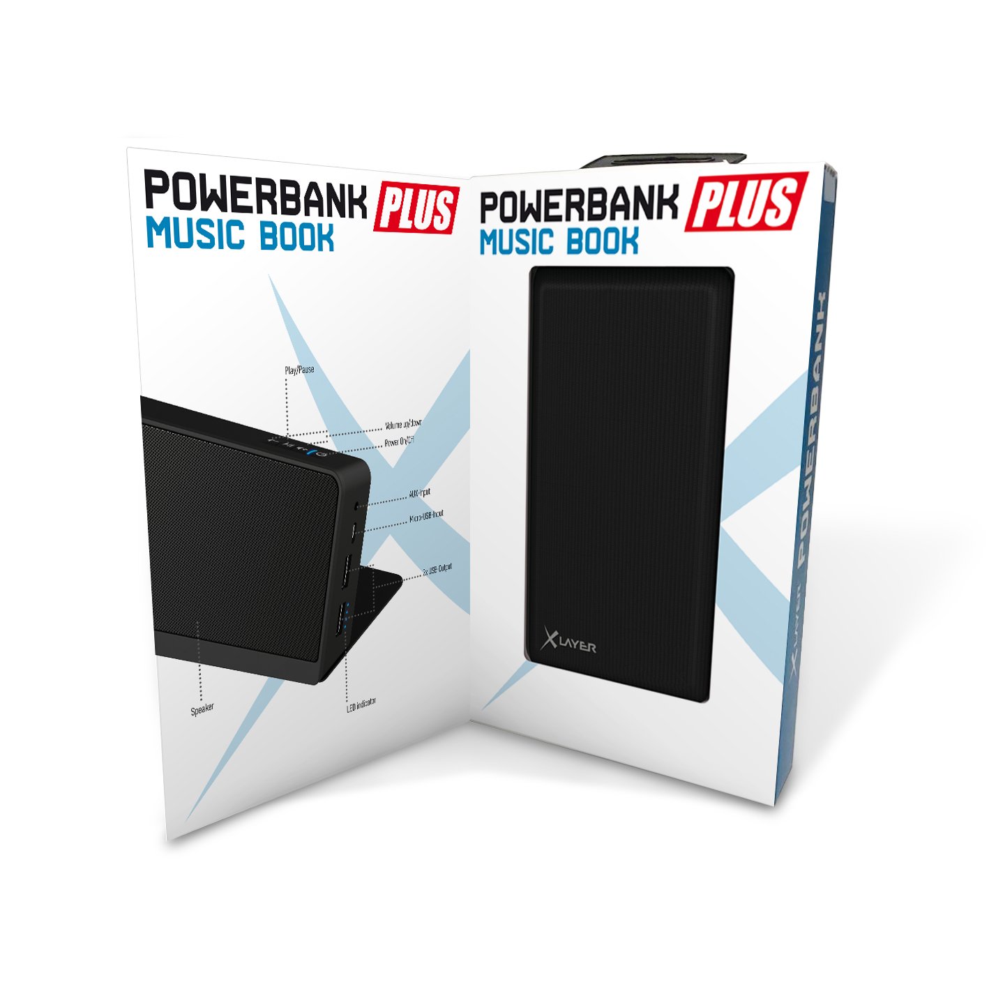 PLUS Music Book 5000mAh schwarz Powerbank