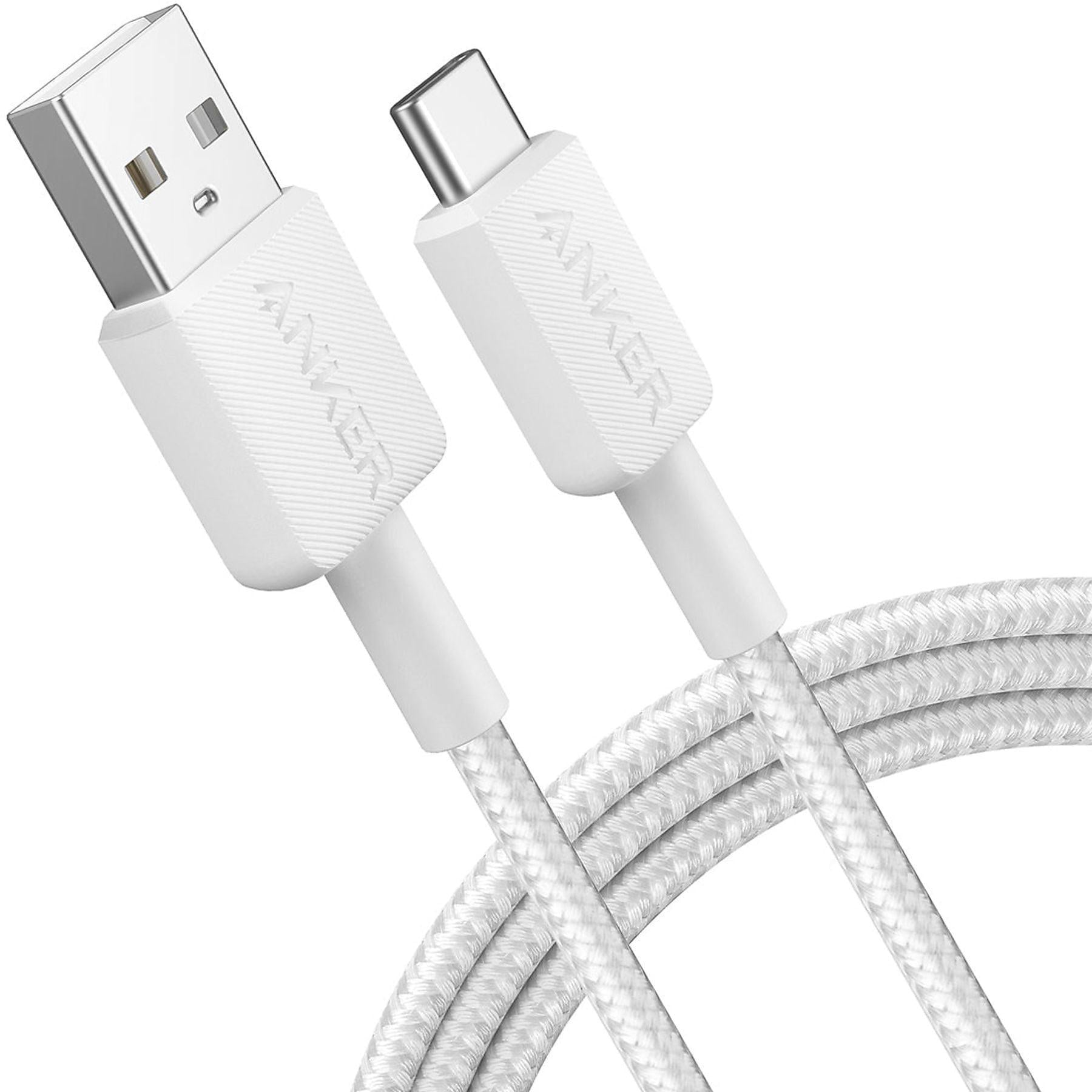 322 USB-A auf USB-C Kabel (90cm, Geflochten), Weiß