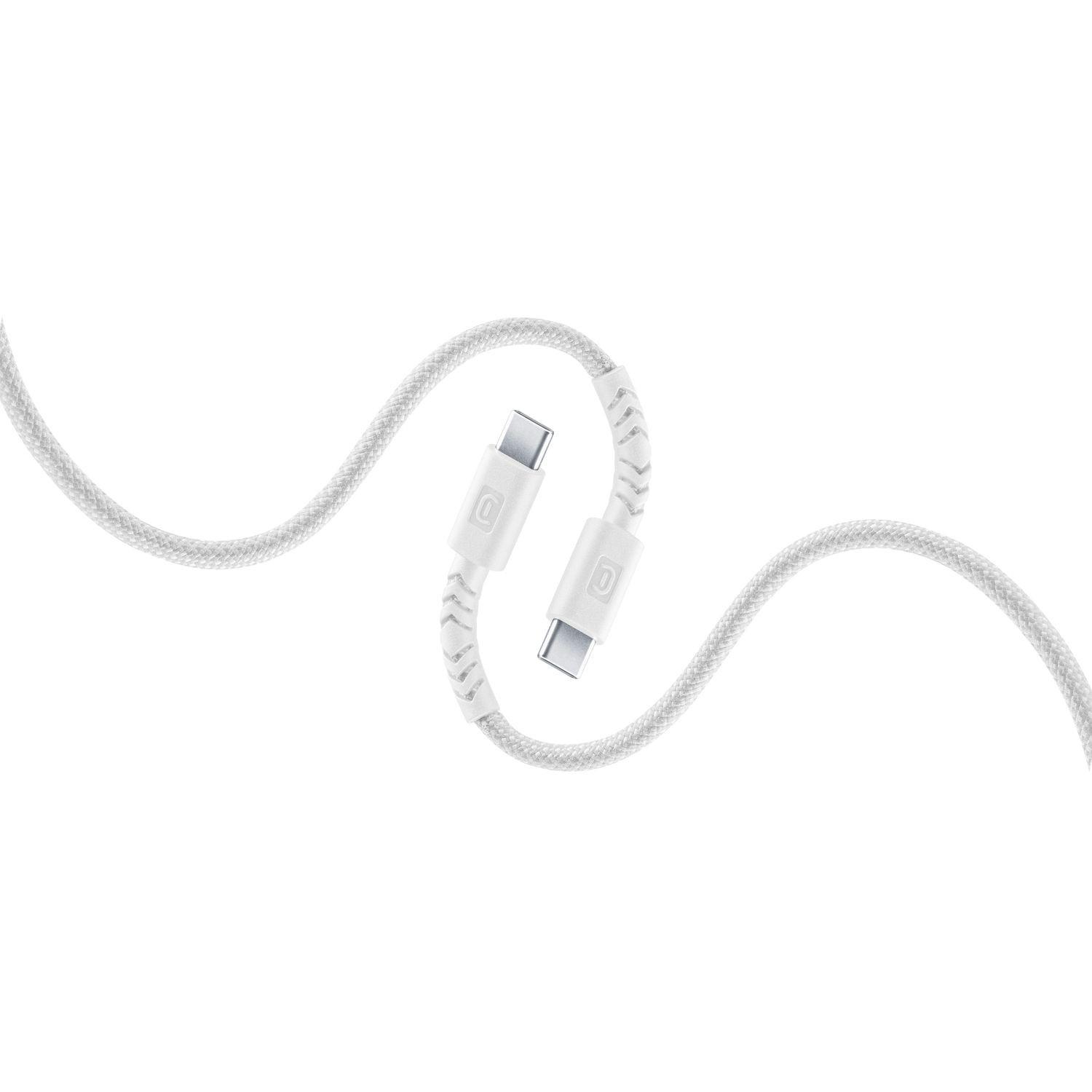 Flexi Braided Data Cable 1,5 m USB Typ-C/ Typ-C 100W White (61618)