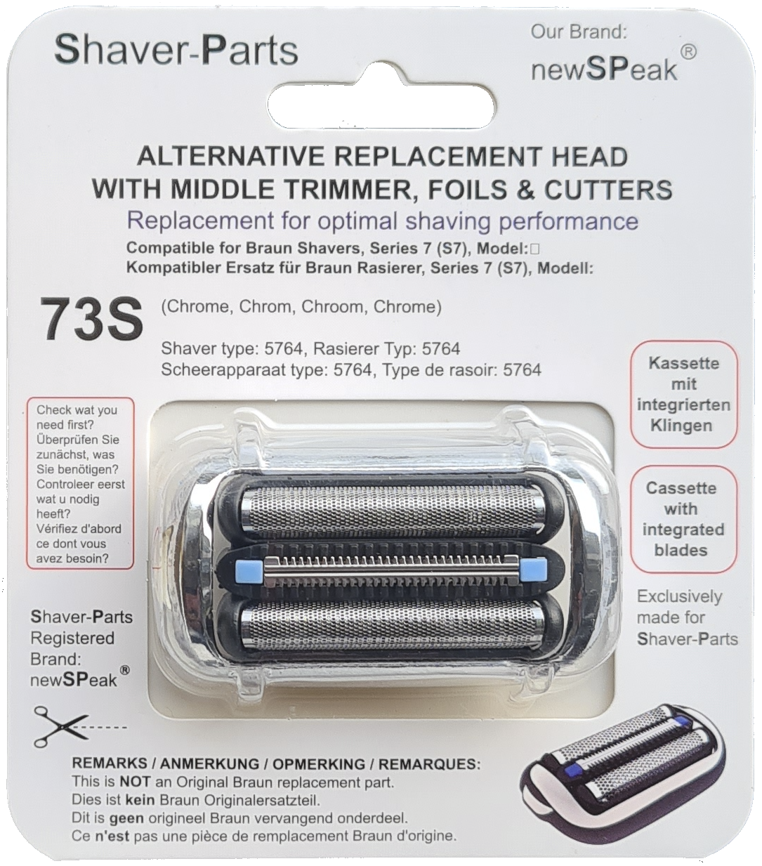 Scherkopf kompatibel mit Braun 73S (53S) Ersatzscherkopf