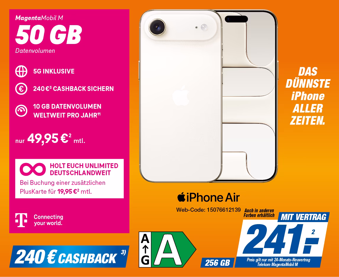 iPhone Air mit Telekom MagentaMobil M