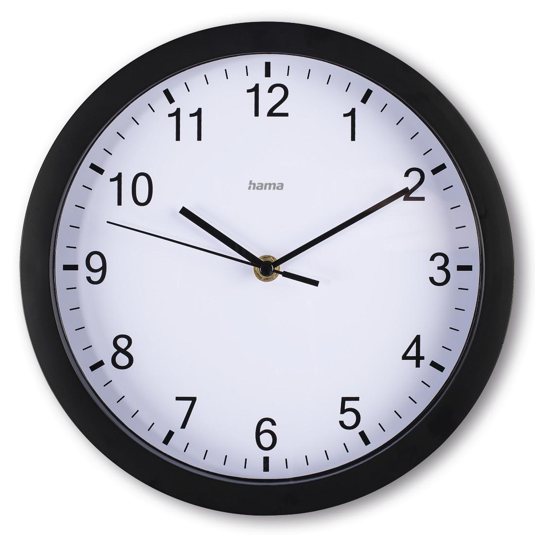 Wanduhr "Elba", Ø 25 cm, ohne Ticken, Schwarz (00185865)
