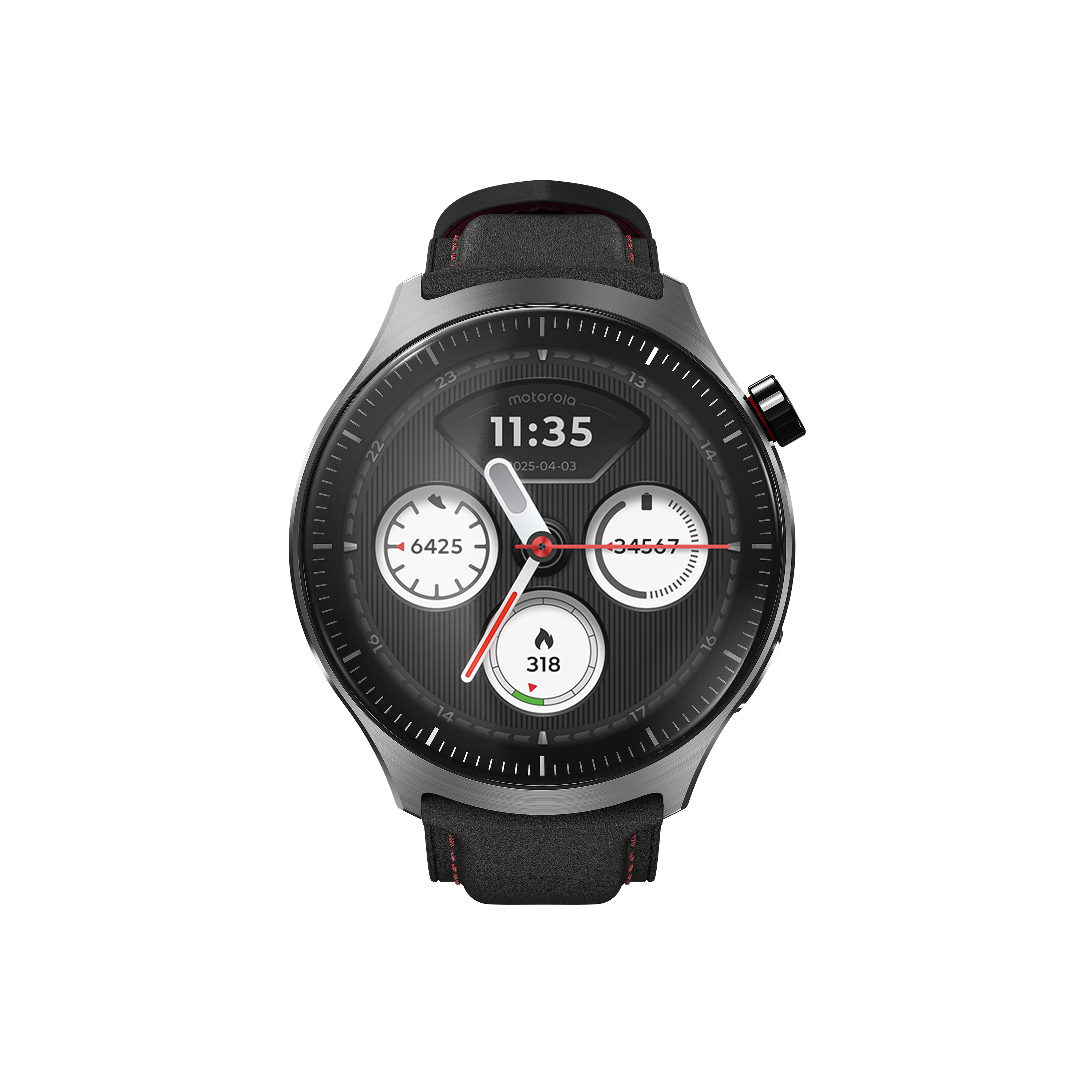 Watch Ultra Gun Metal mit PANTONE® Black Beauty Silikon- & Leder-Armband Smartwatch