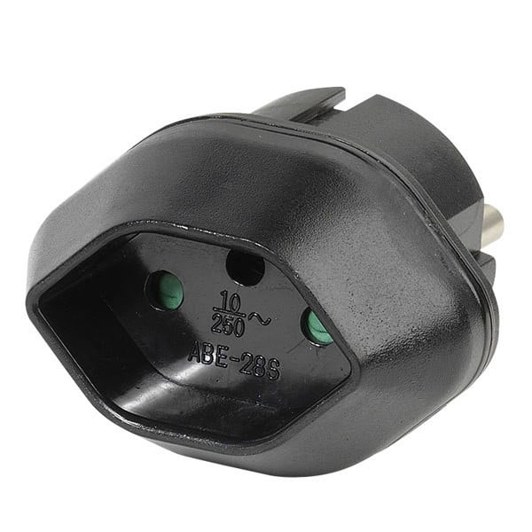 Reisestecker Schweiz, CH Buchse - Schuko Stecker (28695)