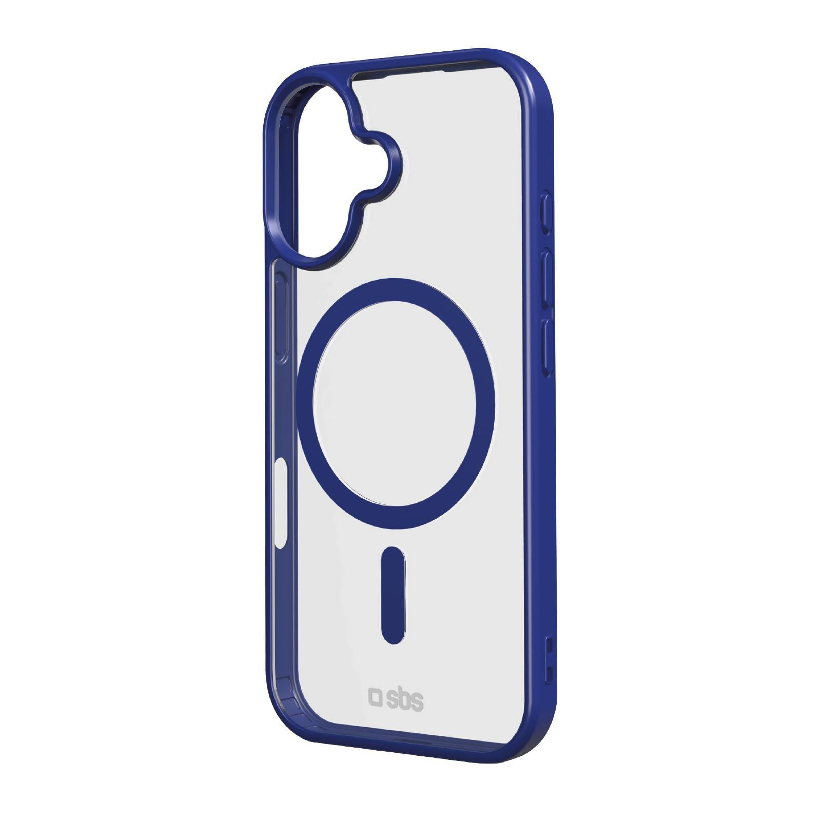 Case für iPhone 17 mit farbigen Rändern, kompatibel mit MagSafe Aufladung, Blau