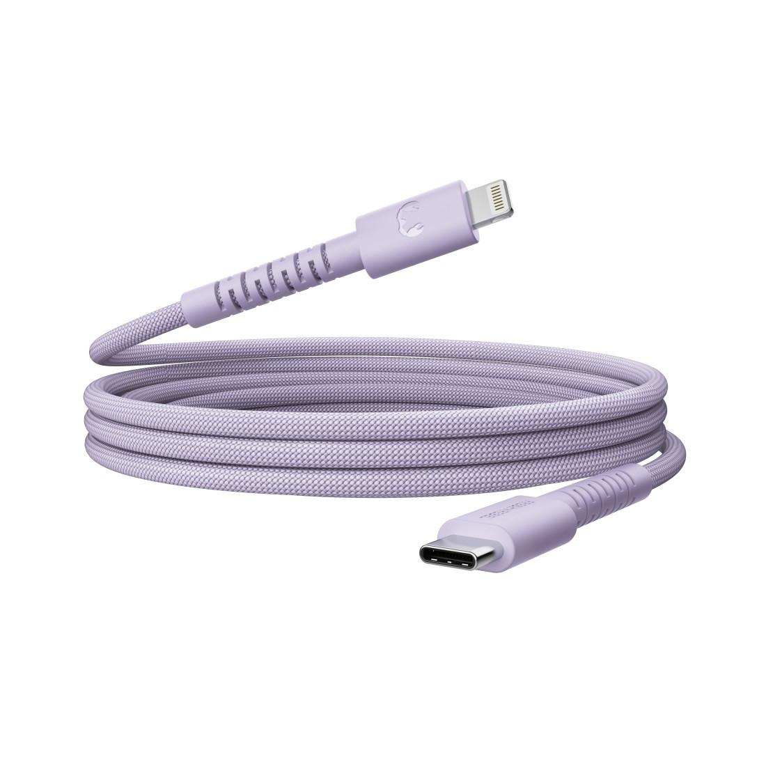 USB-C zu Lightning silicone geflochtenes Kabel "FlexWave" 2m, Dreamy Lilac (00231907)