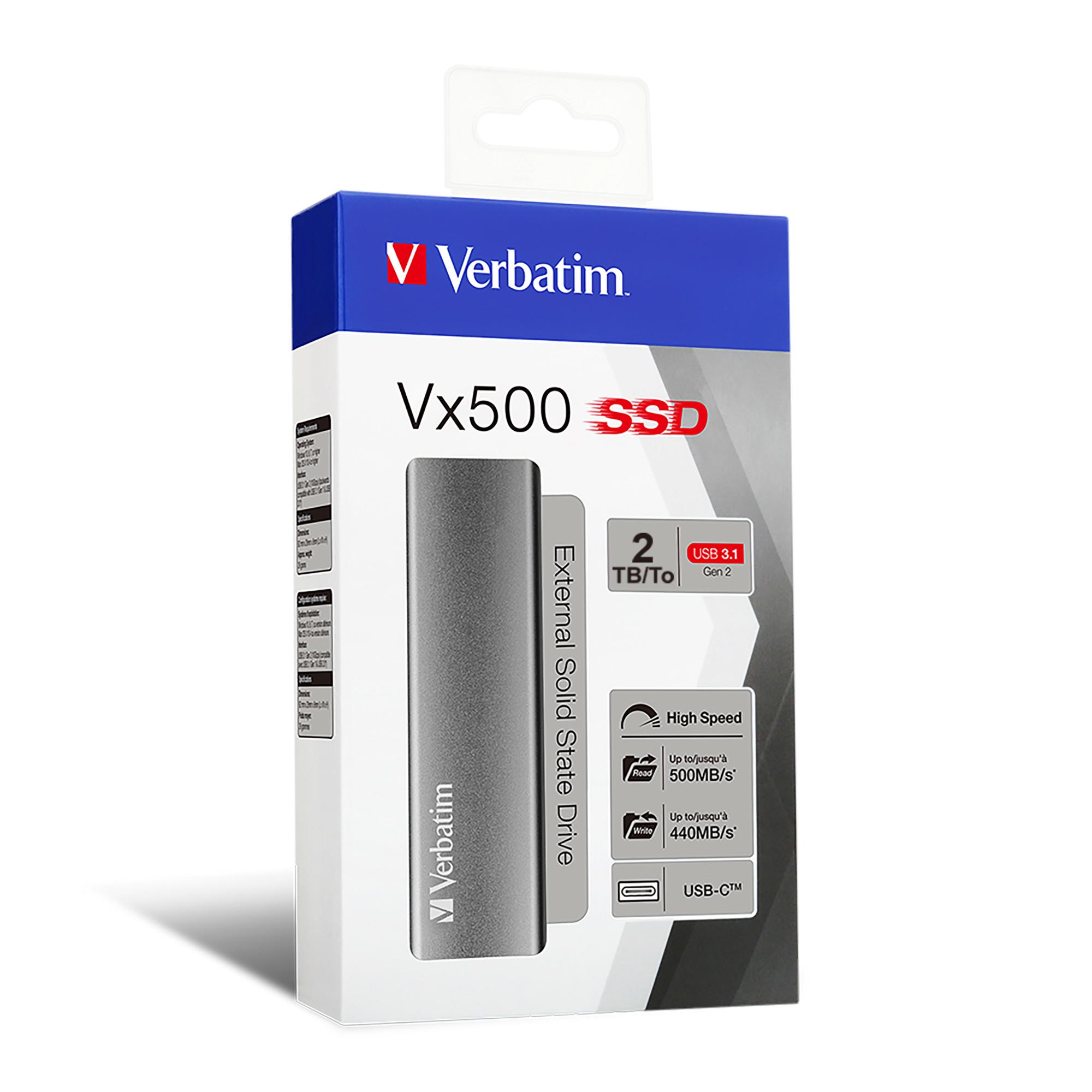 Vx500, 2 TB, USB 3.1 Gen2, Silber