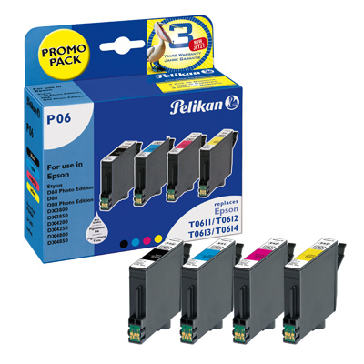 P06 - Epson T0611 + T0614 BK/C/M/Y Druckerpatrone